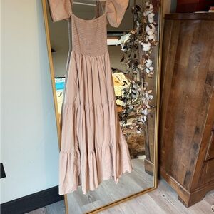 Petal and pup Beige Tiered Dress